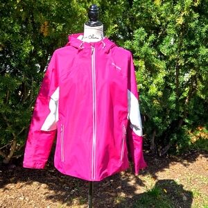 CRAGHOPPERS ▪︎ Women's Fuschia w/ White Panels Raincoat, Size Large